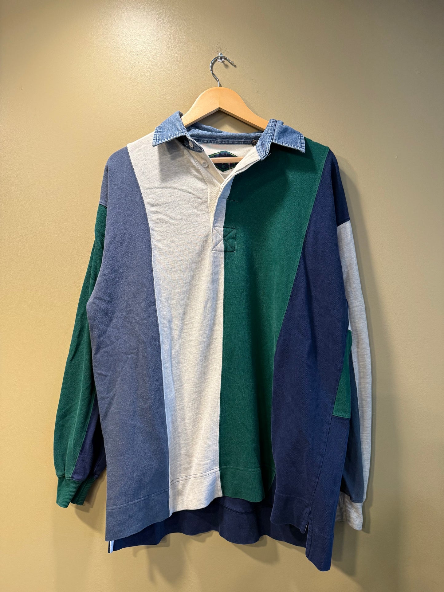 Vintage Halifax Striped Cotton Rugby Shirt- L