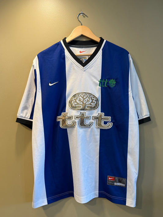 TTT Nike Blue Striped Football Soccer Jersey- L
