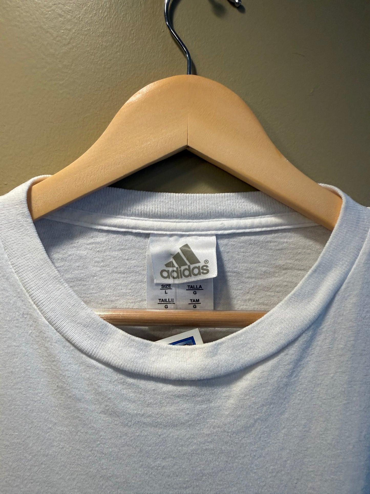 Vintage Adidas White Red & Black T-Shirt- L