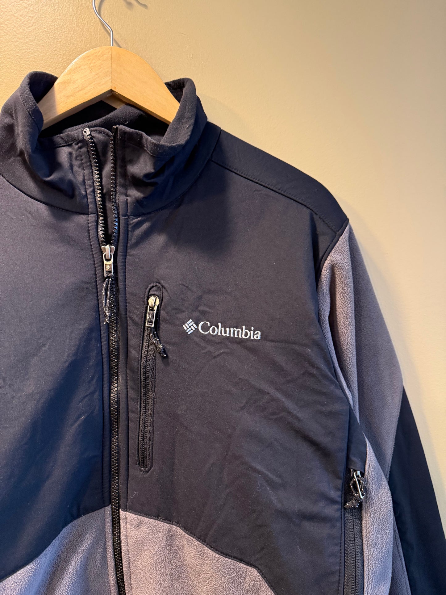 Vintage Columbia Gray Tech Fleece Jacket- L