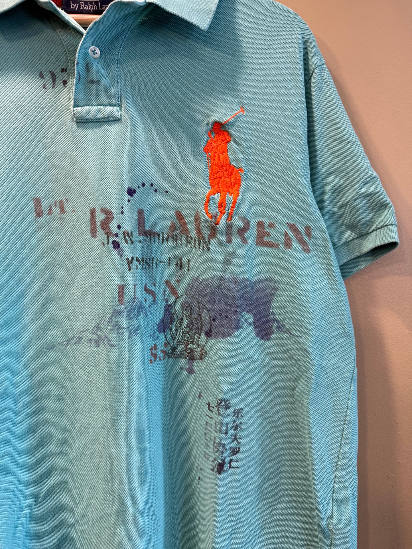 Vintage Polo Ralph Lauren Blue Buddha Polo Shirt- L/XL