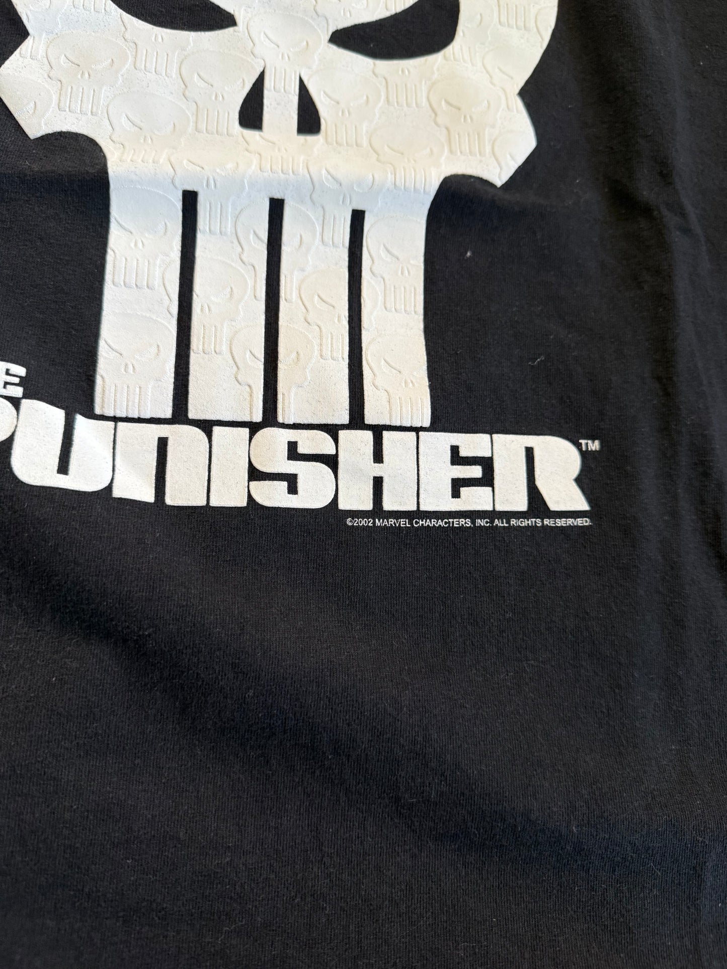 Vintage Marvel By Mad Engine The Punisher Black 3D Printed T-Shirt- M