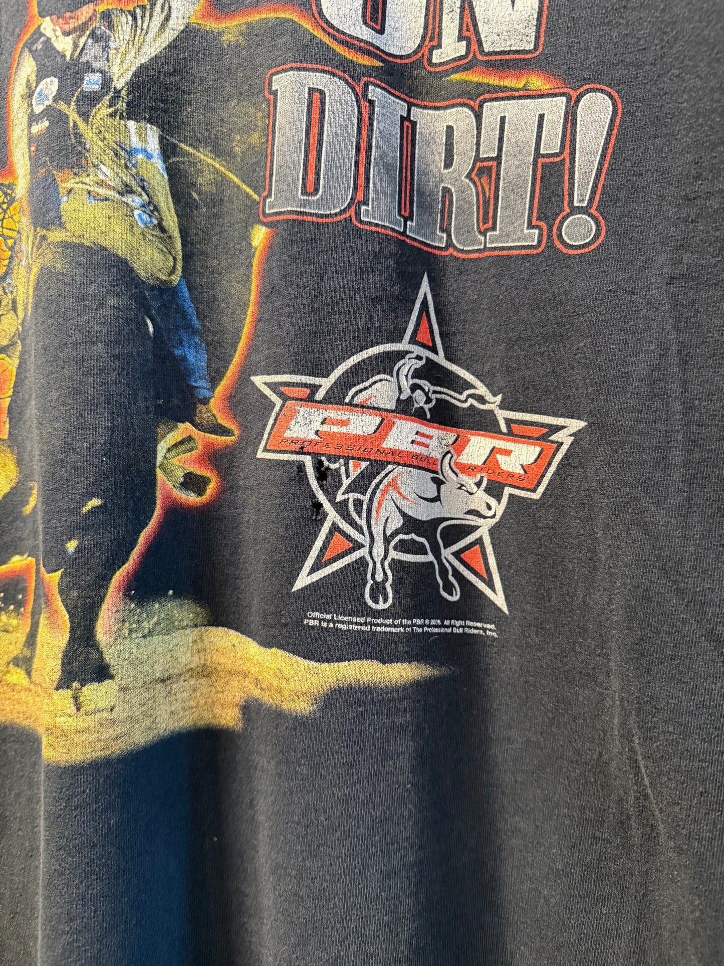 Vintage Rodeo Toughest Sport On Dirt Black T-Shirt- XL