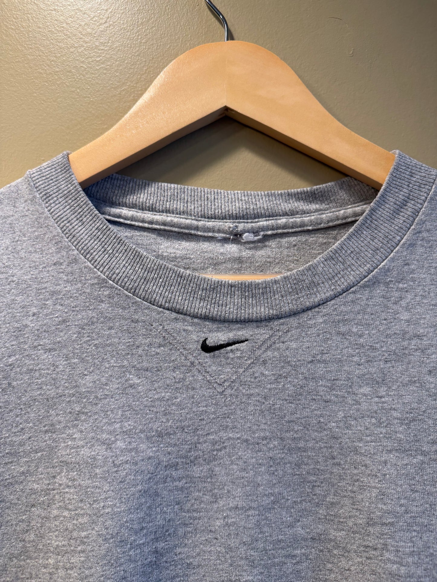 Vintage Nike Center Swoosh Gray T-Shirt- L