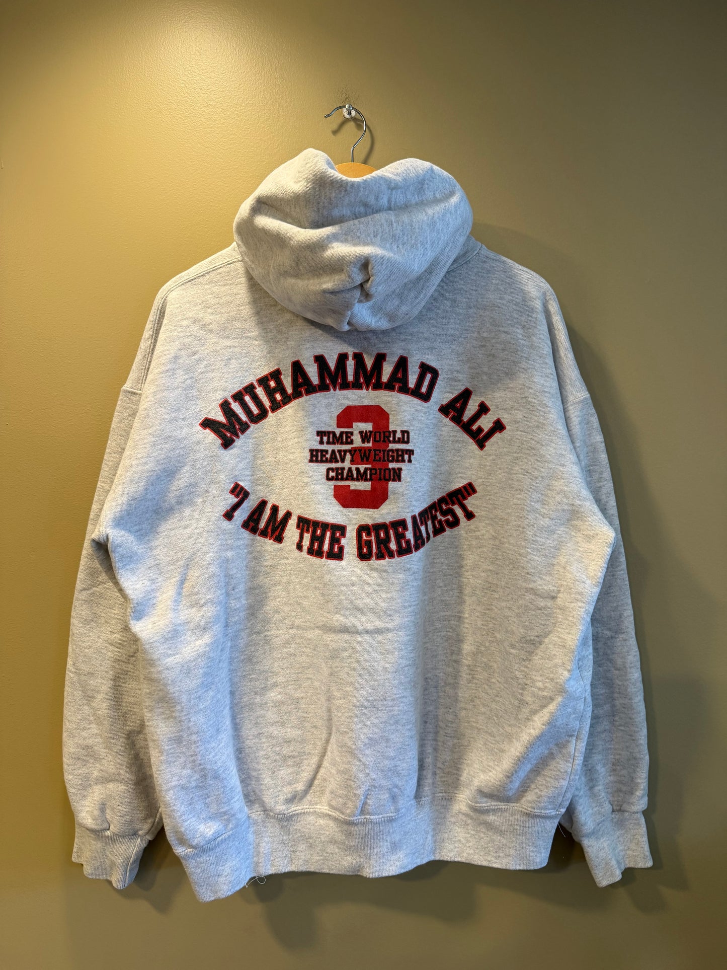 Vintage Nutmeg Muhammad Ali Gray Hoodie Sweatshirt- L