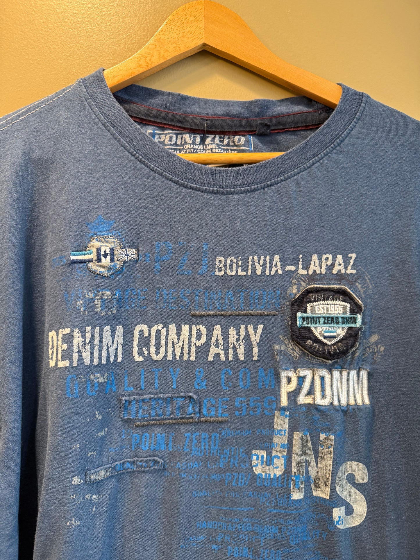 Vintage Y2K Point Zero Blue Artic Long Sleeve T-Shirt- XXL