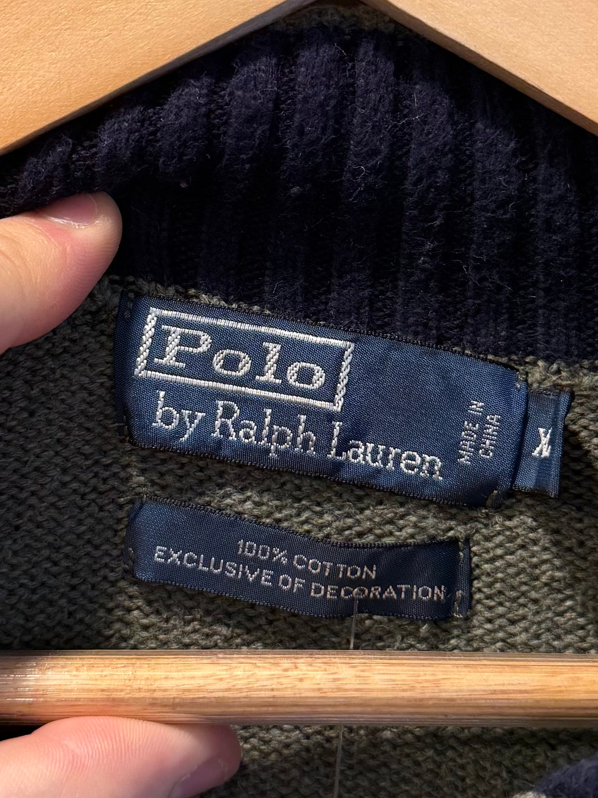 Vintage Polo Ralph Lauren Sea Foam Green Quarter-Zip Sweater- XL