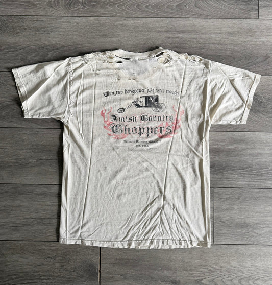 Vintage Amish Country Choppers Heavily Thrashed T-Shirt- L