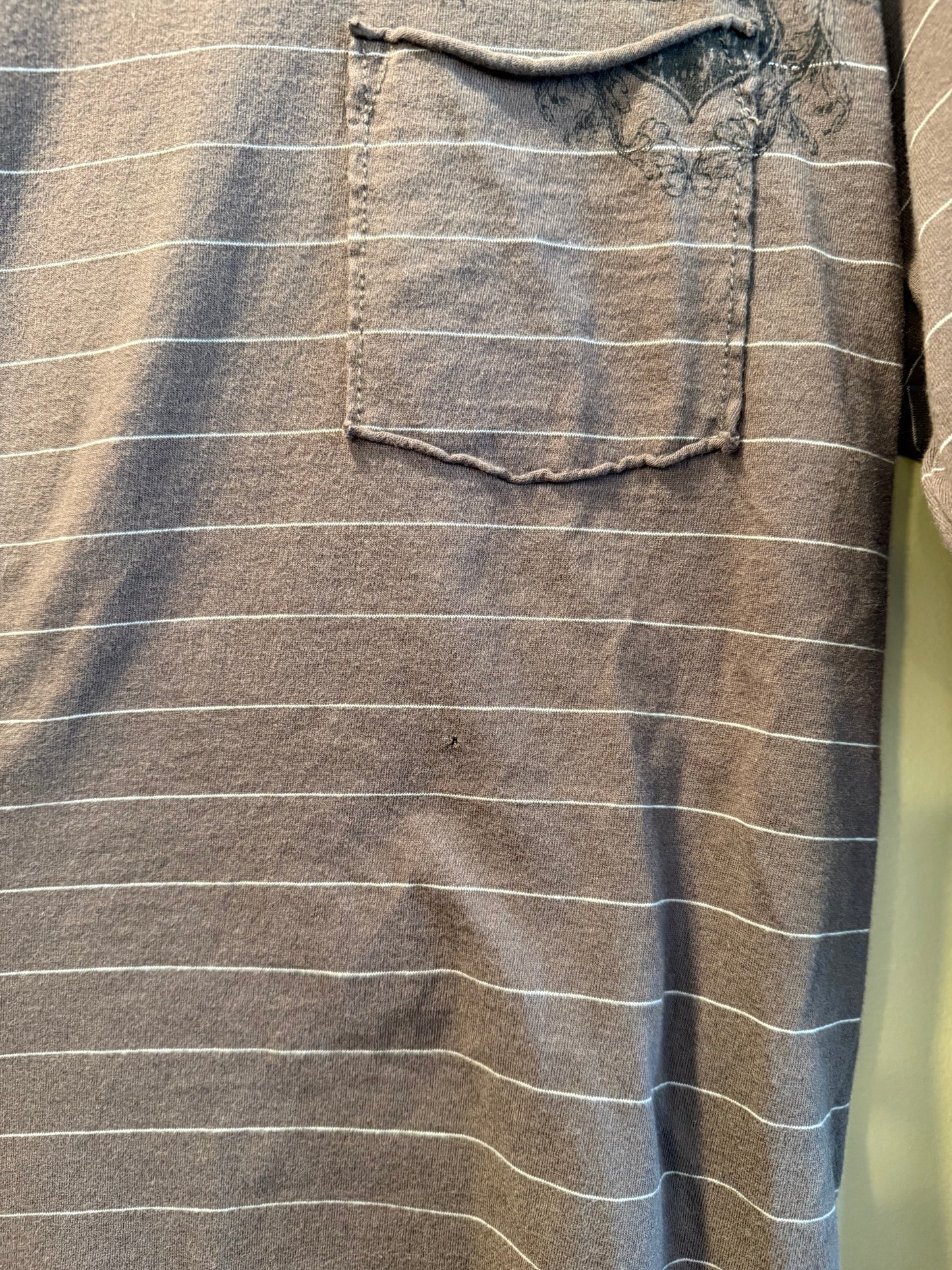 Vintage Y2K Palm Striped Brown Long Sleeve T-Shirt- M