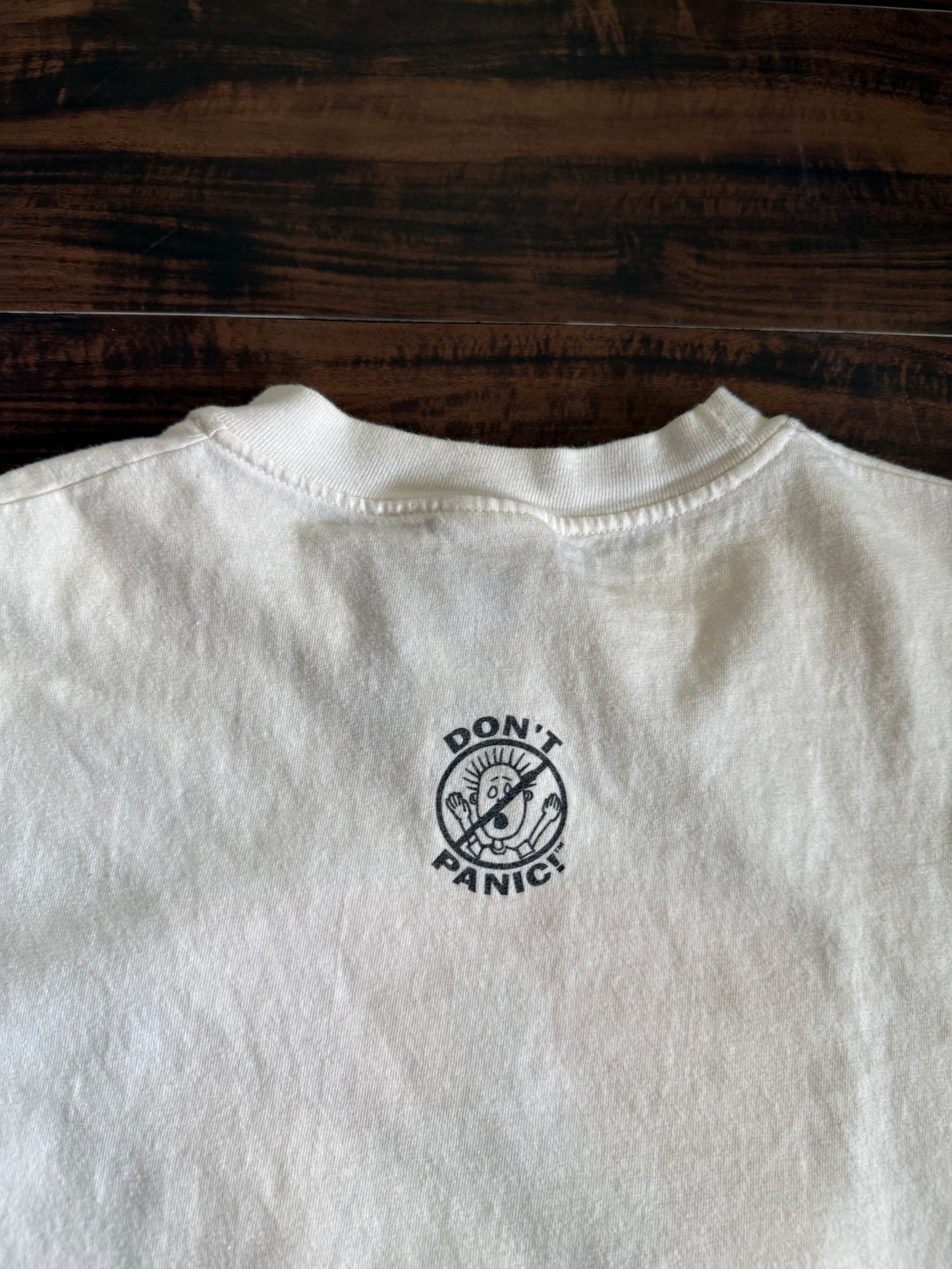 Vintage Y2K Don’t Panic Computer Middle Finger T-Shirt- L