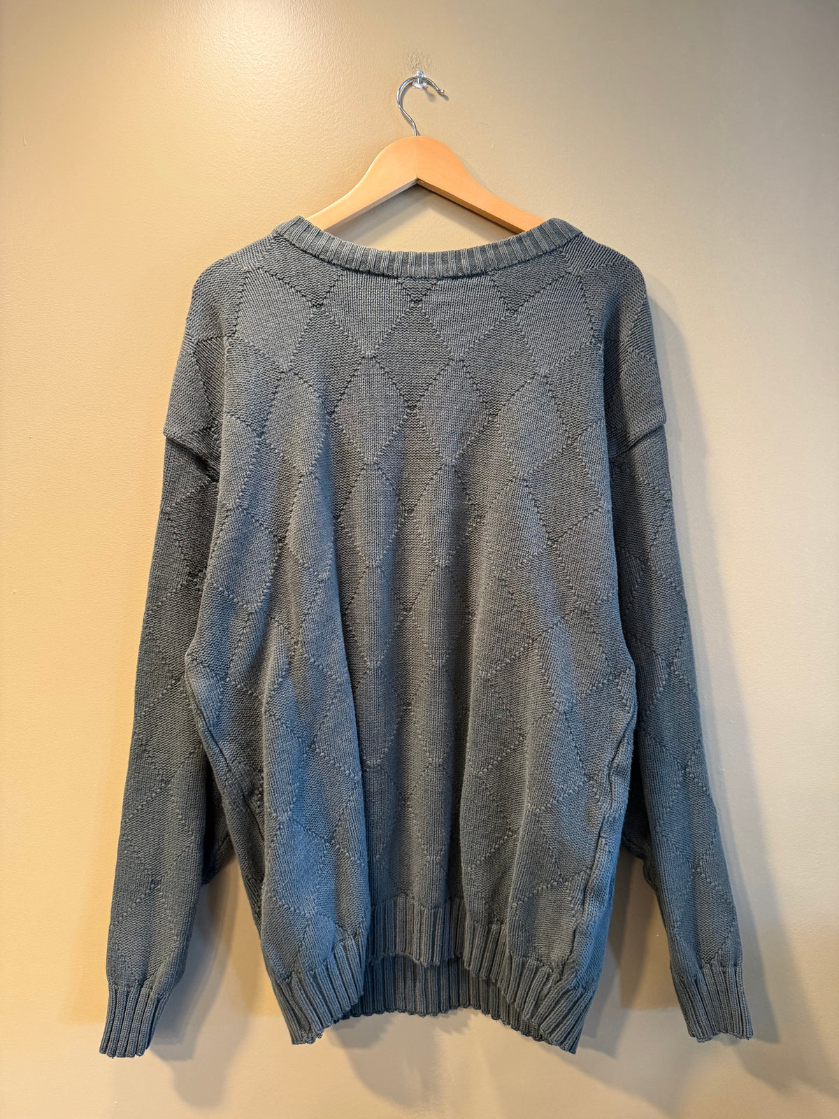 Vintage Croft & Barrow Green Argyle Sweater- L