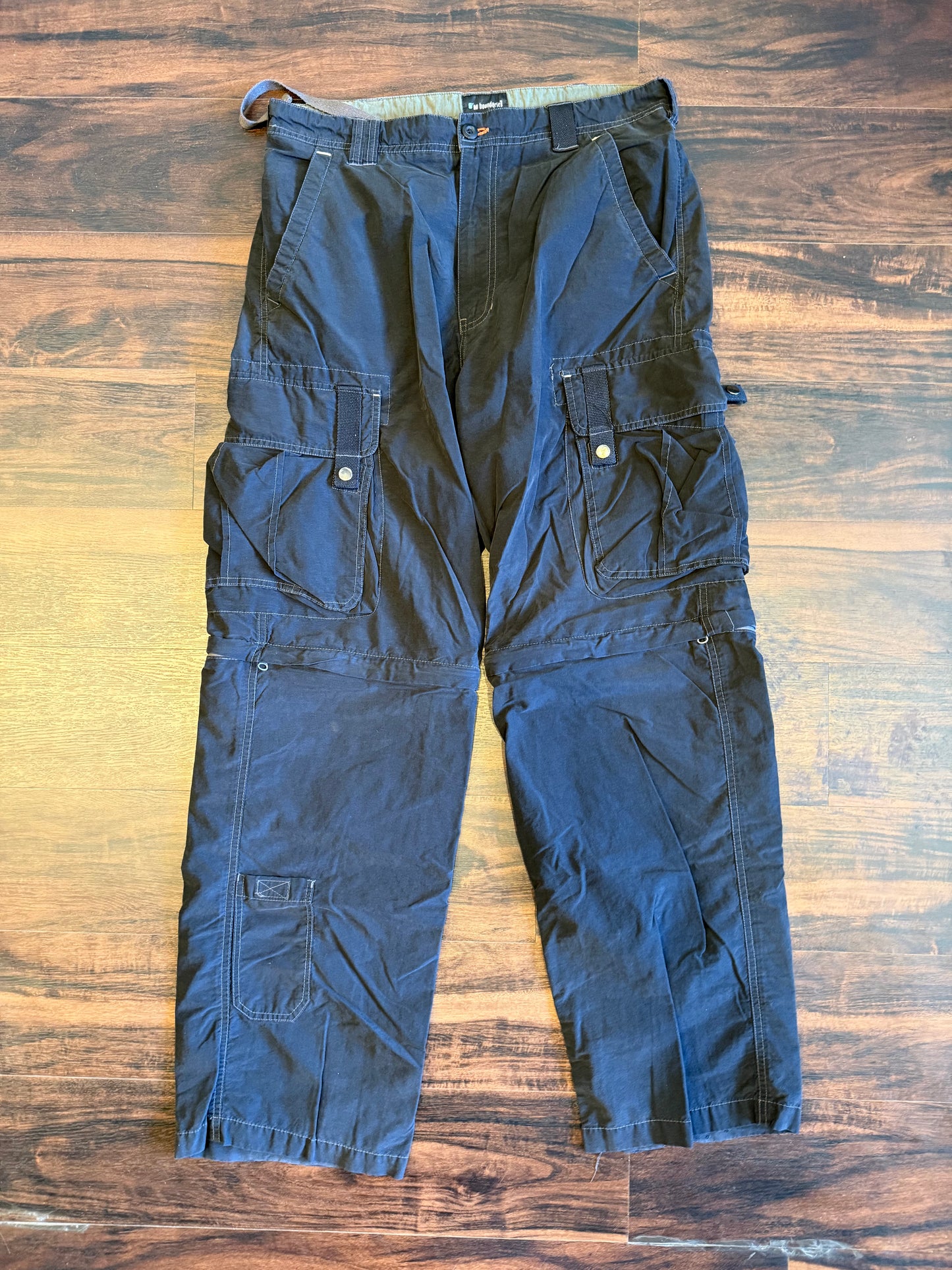 Vintage No Boundaries Black Zipper Cargo Shorts Pants- 34x34