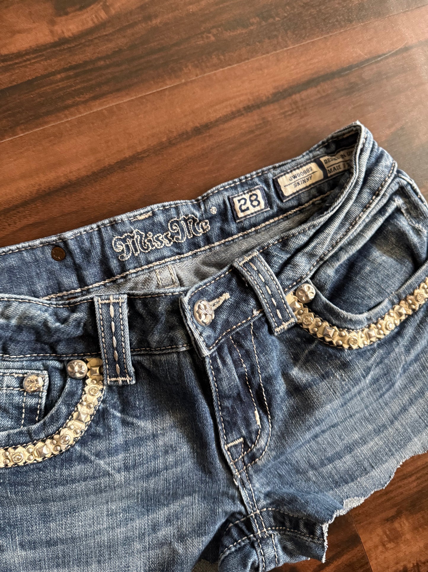 Vintage Y2K Miss Me Denim Jean Shorts- 28