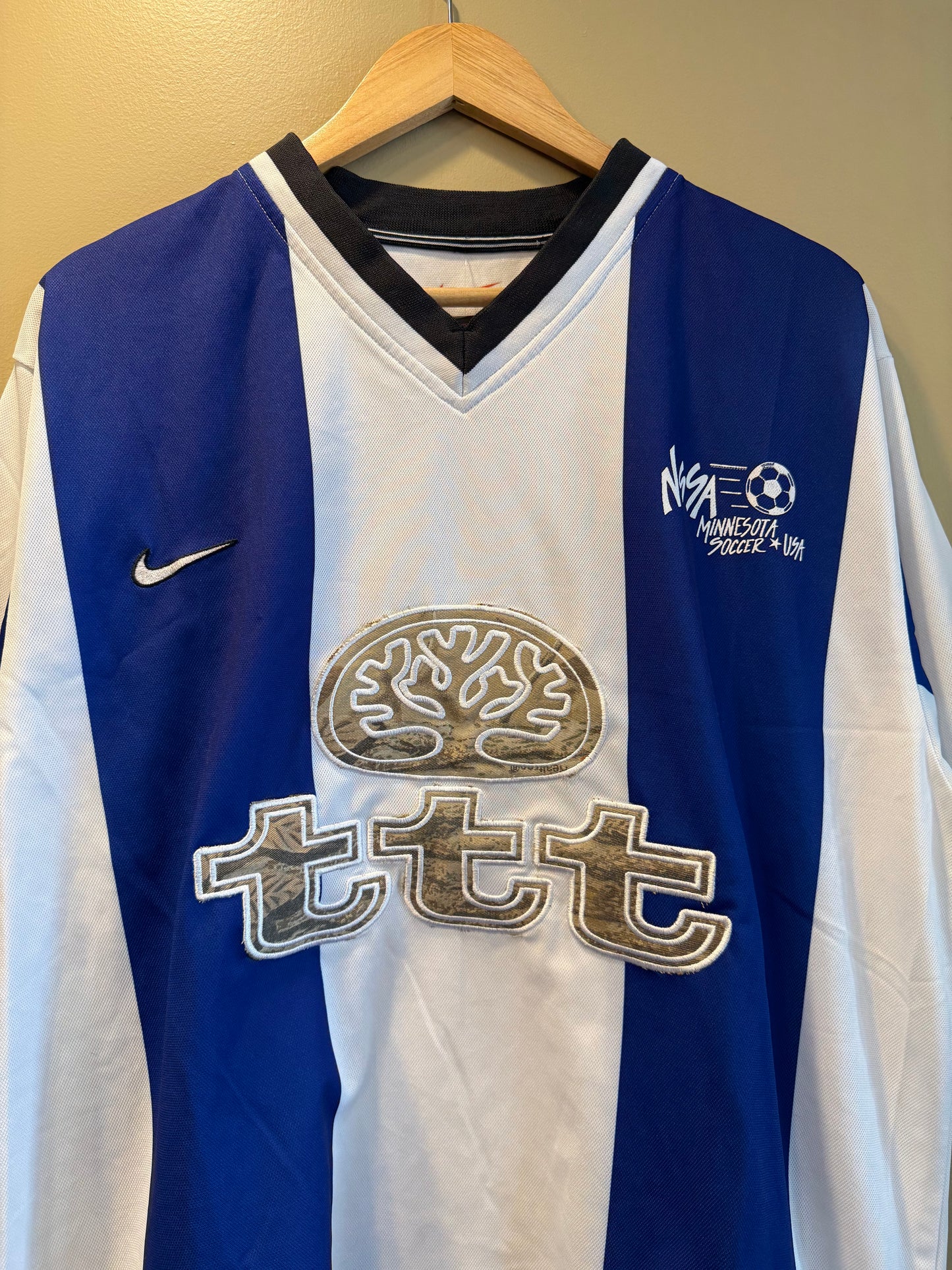 TTT Nike Blue NSSA Minnesota Striped Football Soccer Jersey- XL