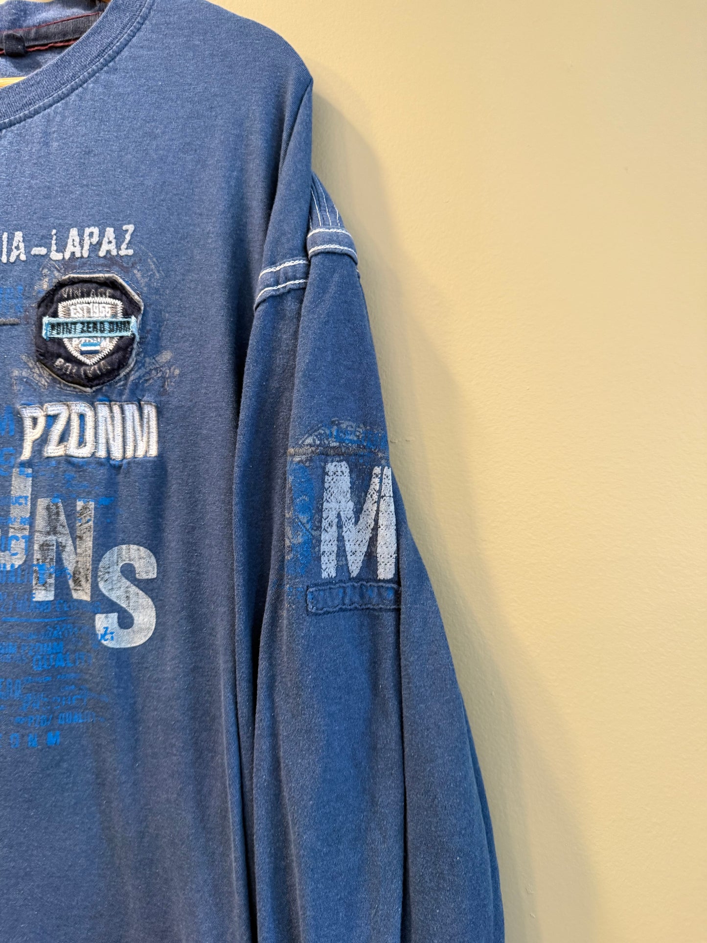 Vintage Y2K Point Zero Blue Artic Long Sleeve T-Shirt- XXL