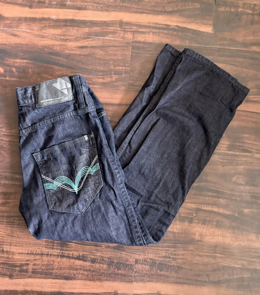 Vintage Y2K Rocawear Black Embroidered Denim Jeans- 32x30
