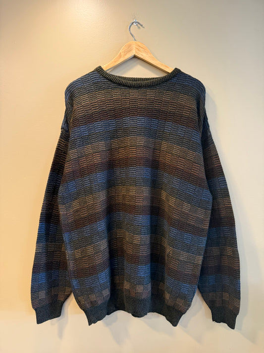Vintage Ruffini Cubic Knit Colorful Sweater- XL