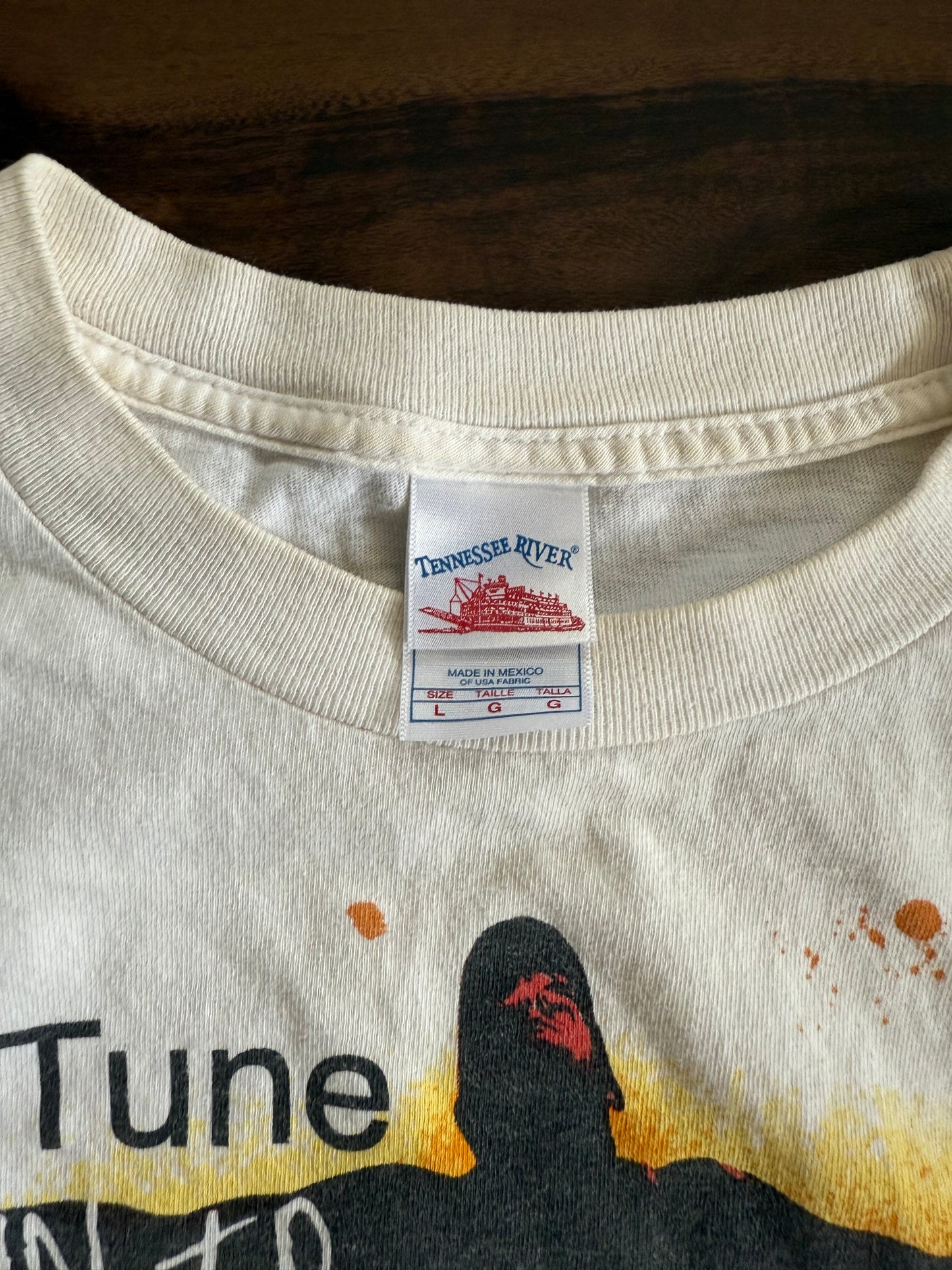 Vintage i Tune In To God Apple Jesus T-Shirt- L