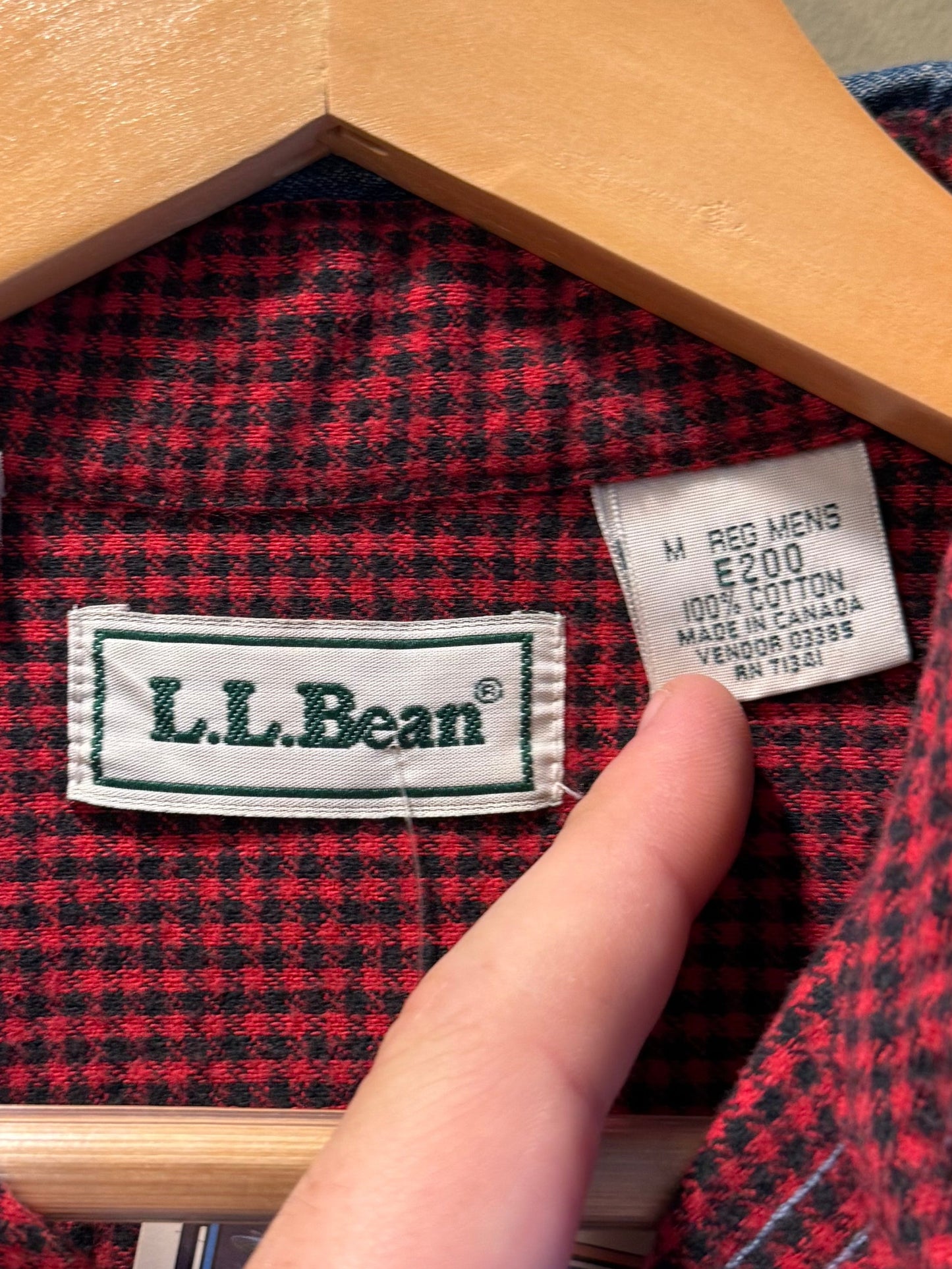 Vintage L.L. Bean Flannel Lined Denim Button-Up Shirt- M