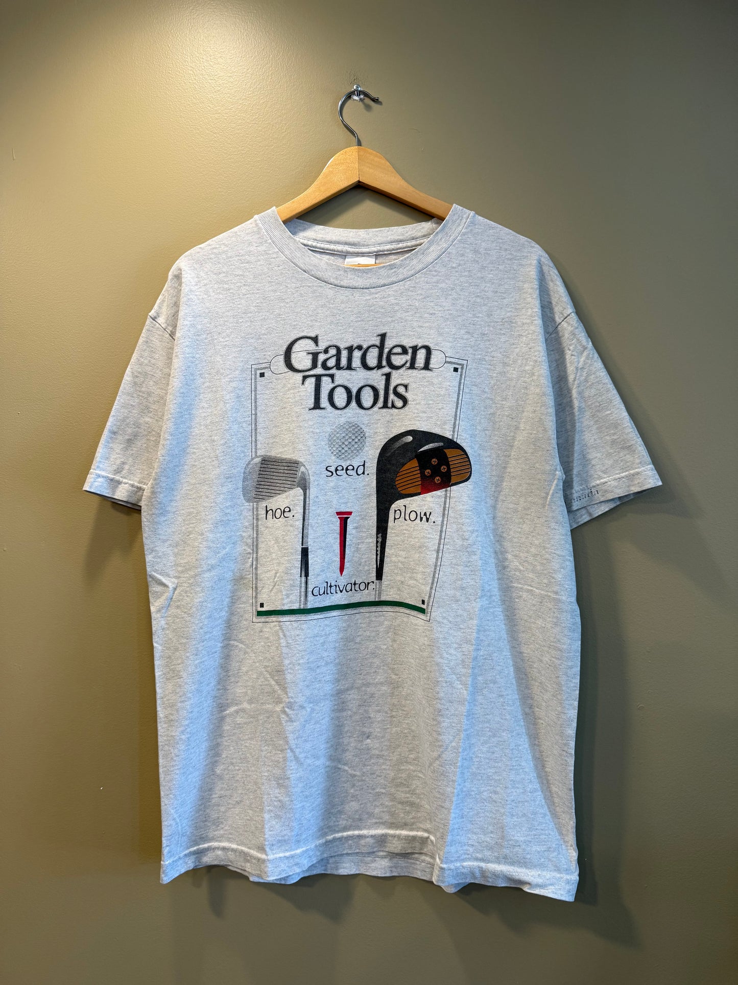 Vintage Garden Tools Golf T-Shirt- L