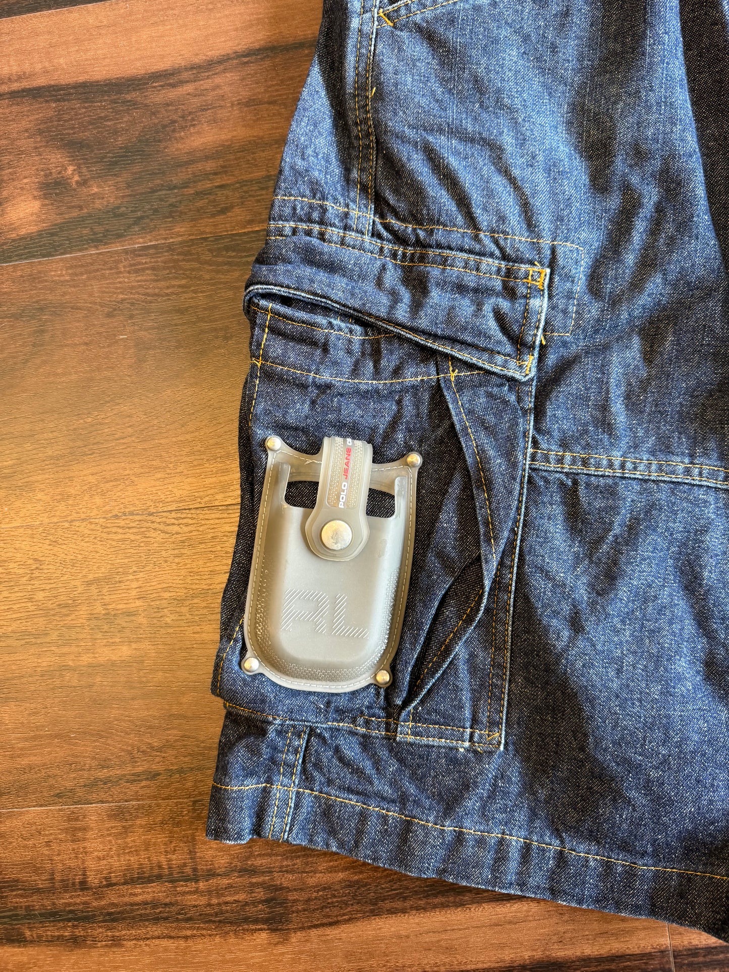 Vintage Polo Jeans Co Ralph Lauren Cell Phone Cargo Denim Jean Shorts- 32