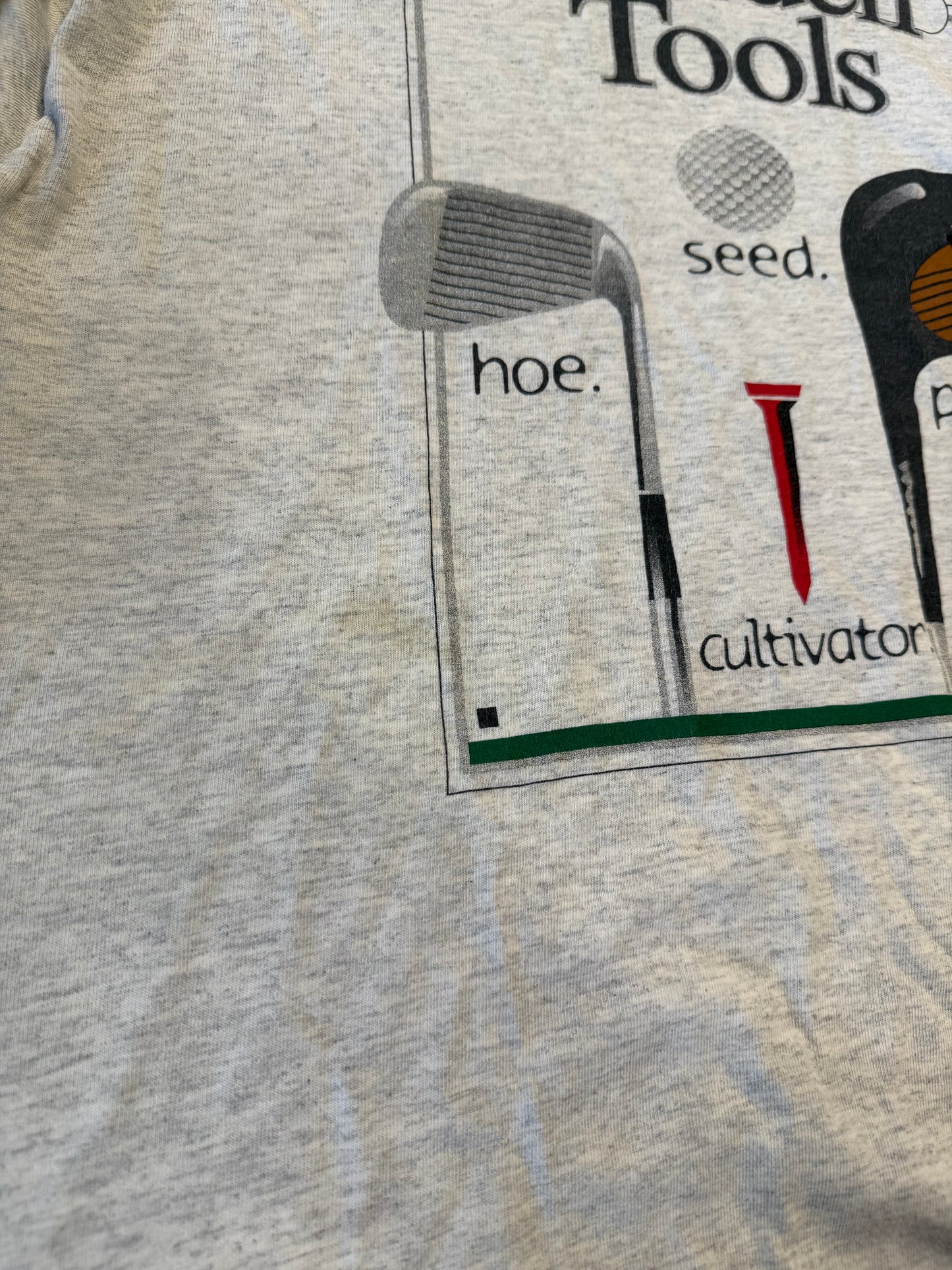 Vintage Garden Tools Golf T-Shirt- L