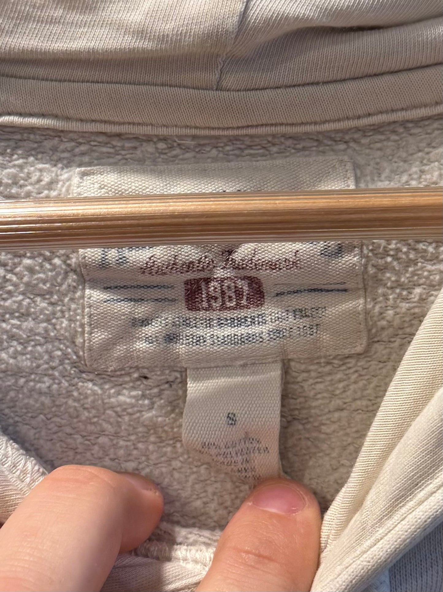Vintage Aeropostale Athletics Spellout White Hoodie Sweatshirt- S