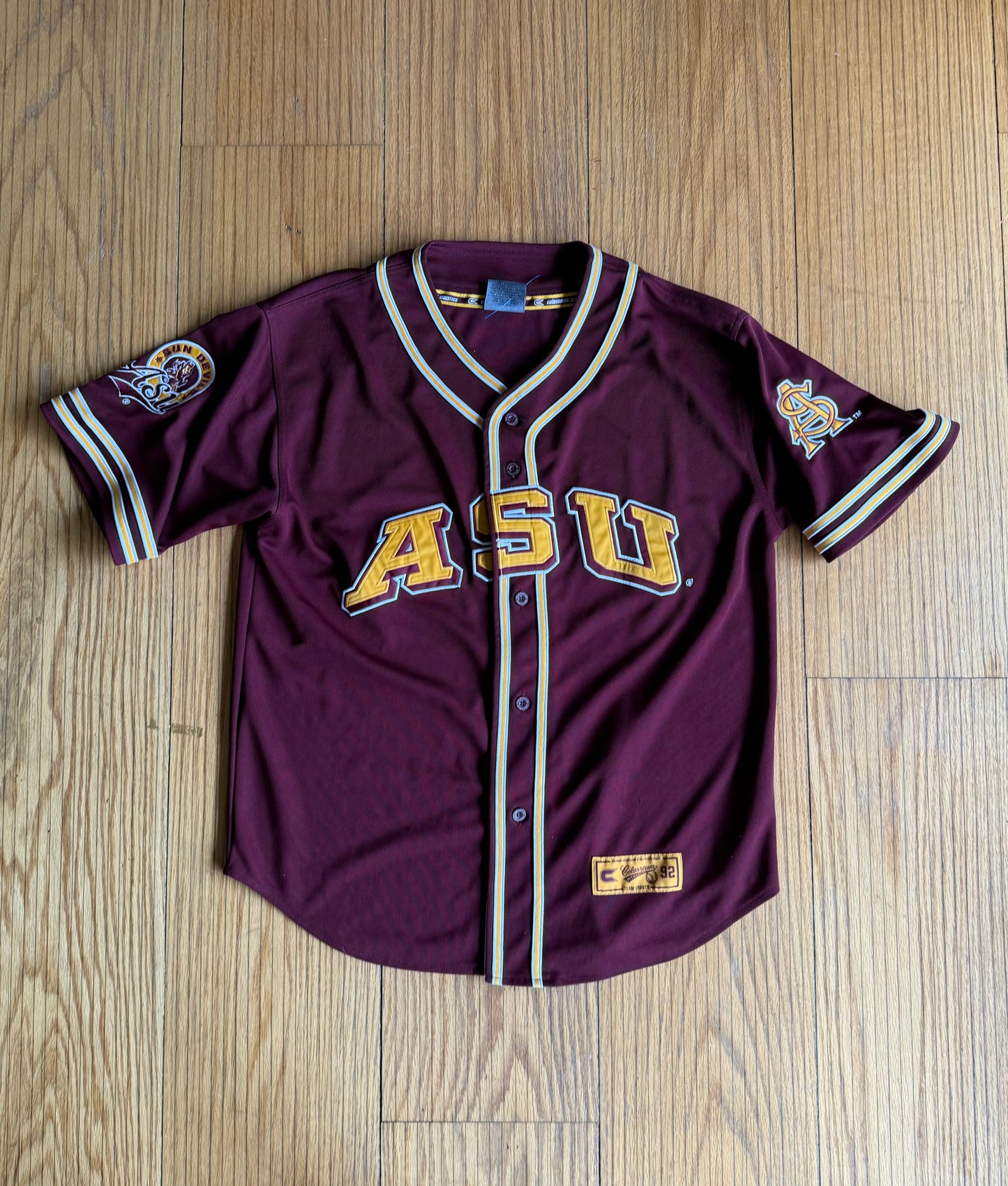 Vintage Arizona State University Sun Devils Baseball Jersey- L