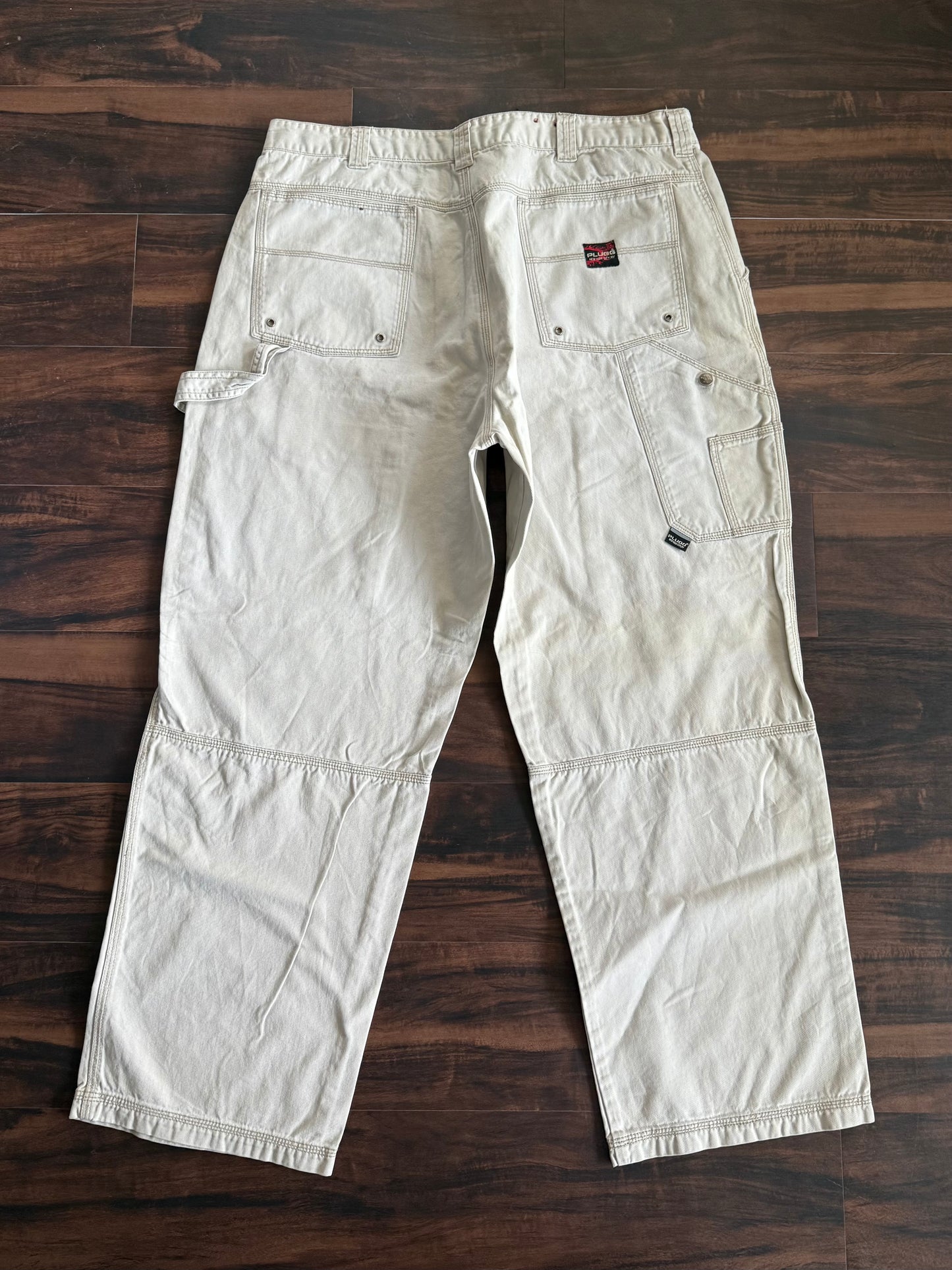 Vintage Plugg Y2K Off White Streetwear Carpenter Pants- 36x30