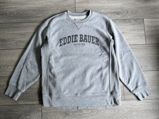 Vintage Eddie Bauer Sport Shop Gray Spell Out Crewneck Sweatshirt- XL
