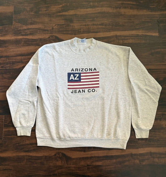 Vintage Arizona Jean Company American Flag Gray Crewneck Sweatshirt- XL