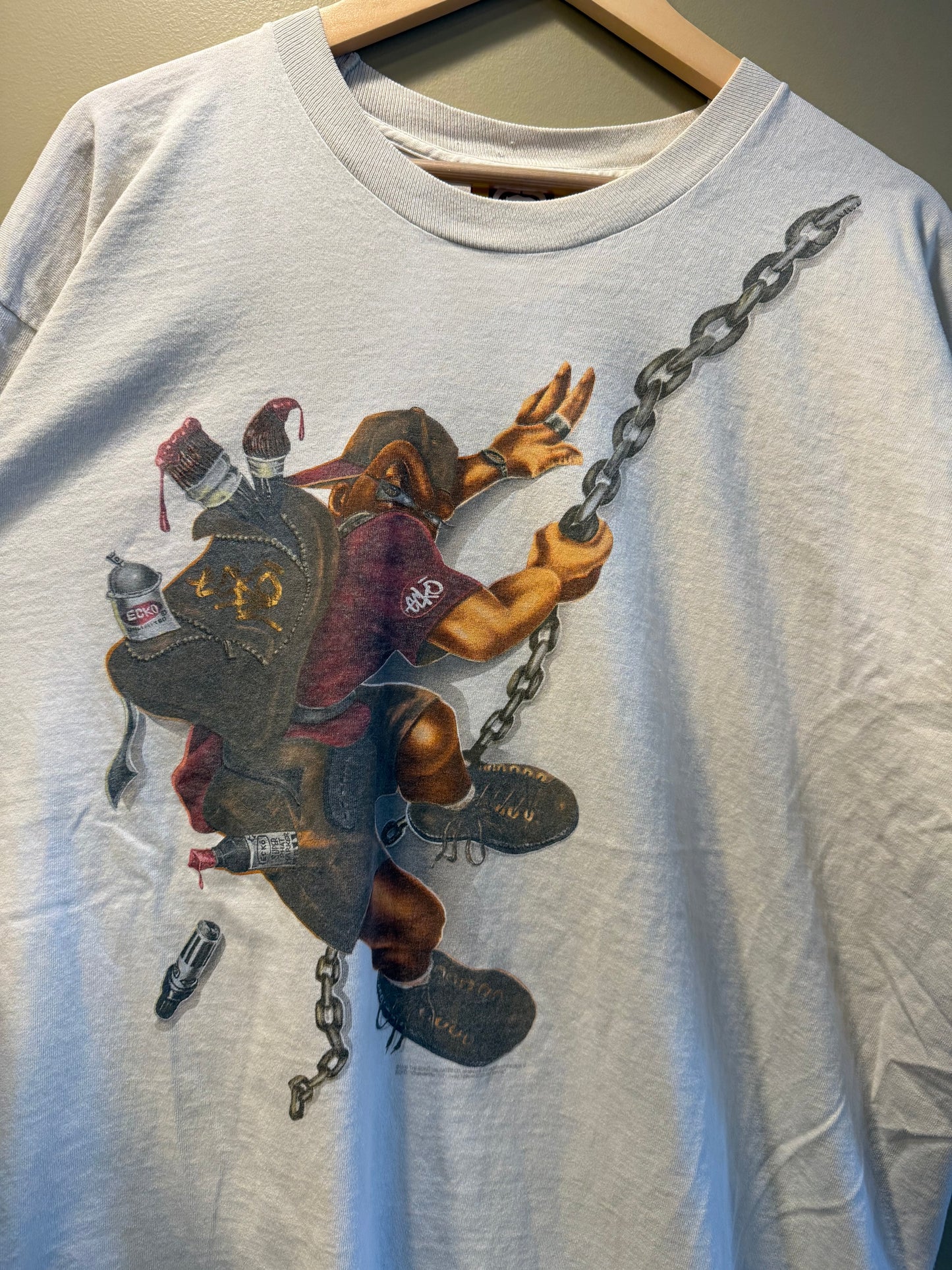 Vintage Ecko Unlimited Graffiti Burglar & Lock T-Shirt- XL