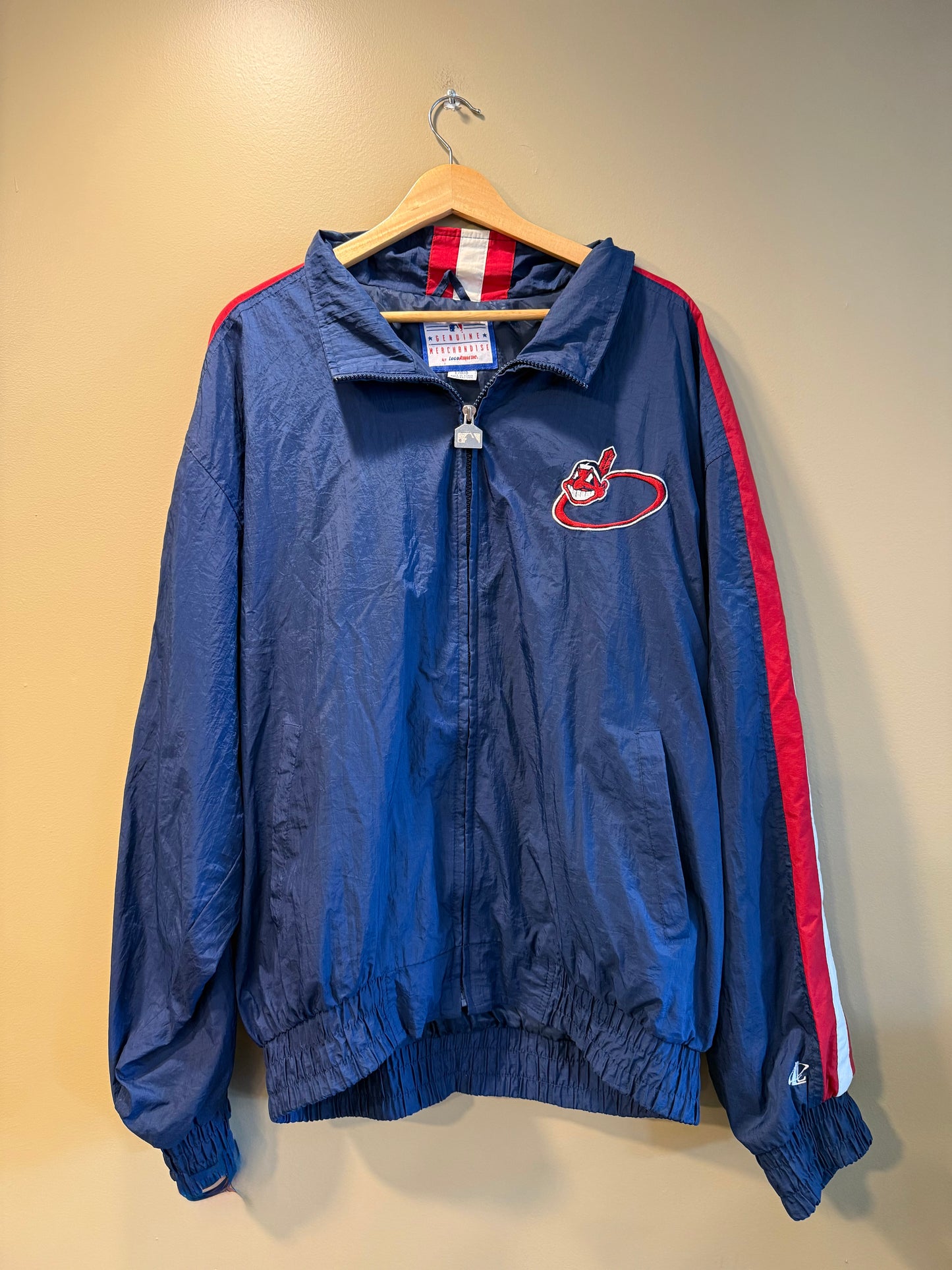 Vintage Cleveland Indians Logo Athletic Windbreaker Jacket- L/XL