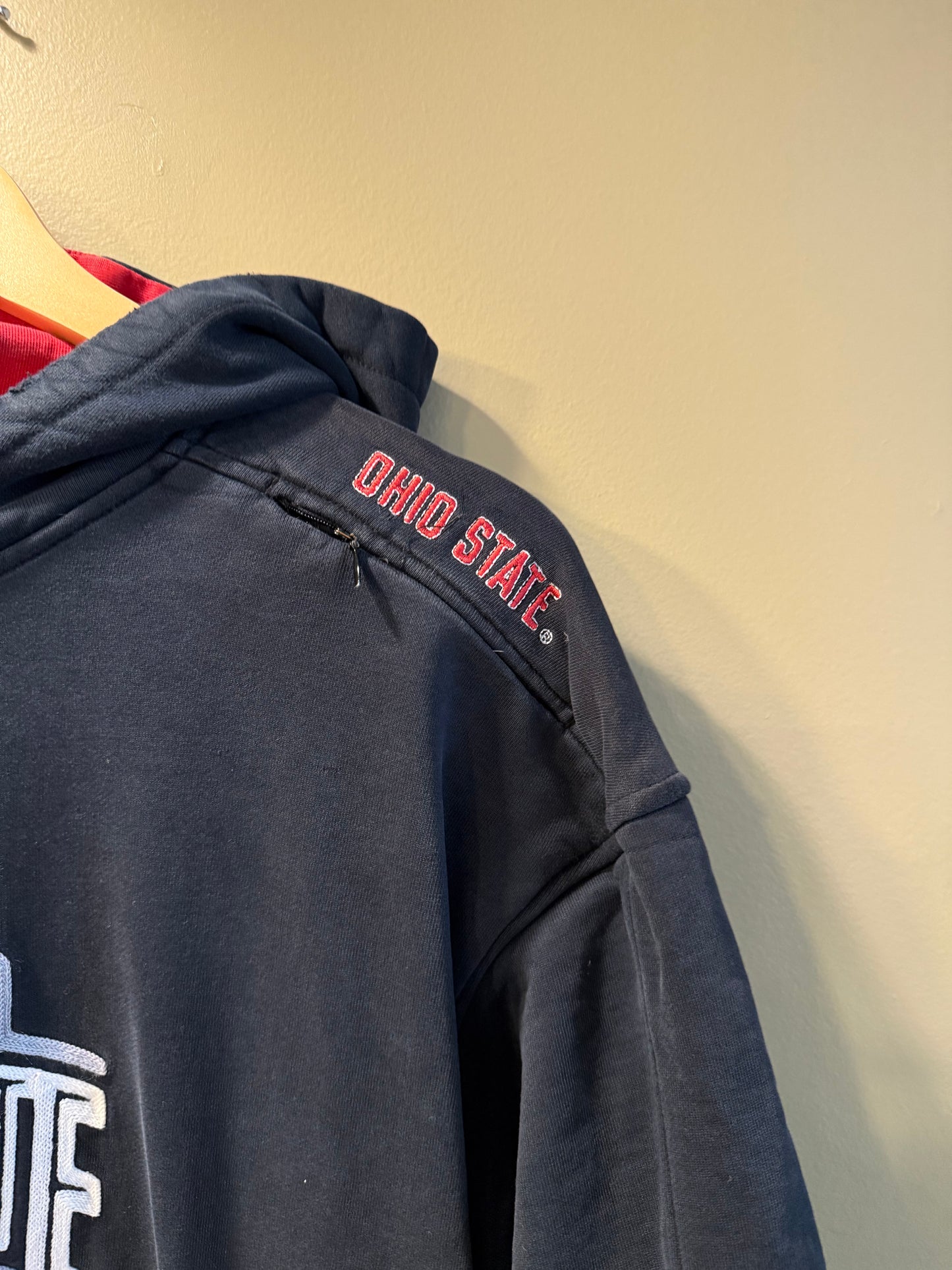 Vintage Nike Ohio State University Center Swoosh Black Hoodie Sweatshirt- XL