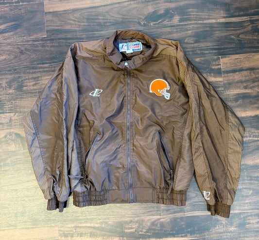 Vintage Cleveland Browns Logo Athletic Brown Windbreaker Jacket- M