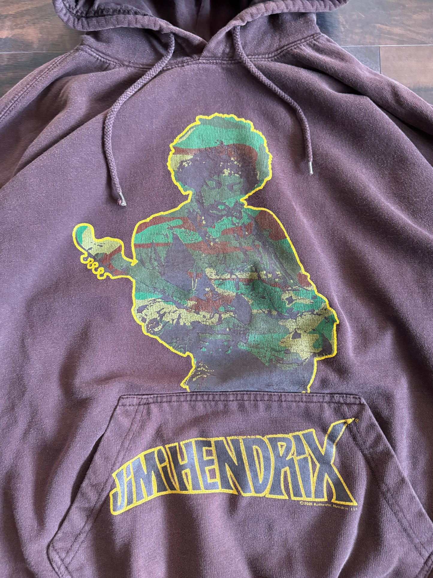 Vintage Jimi Hendrix Brown Camouflage Hoodie Sweatshirt- XL