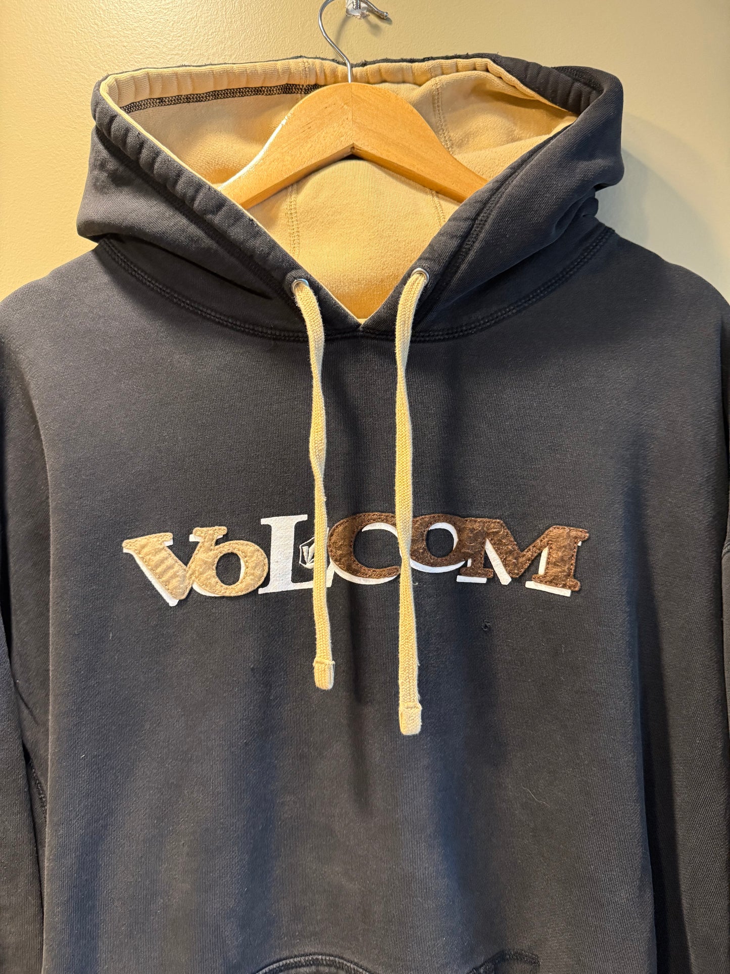 Vintage Volcom Earth Tones Skatewear Distressed Hoodie Sweatshirt- XL