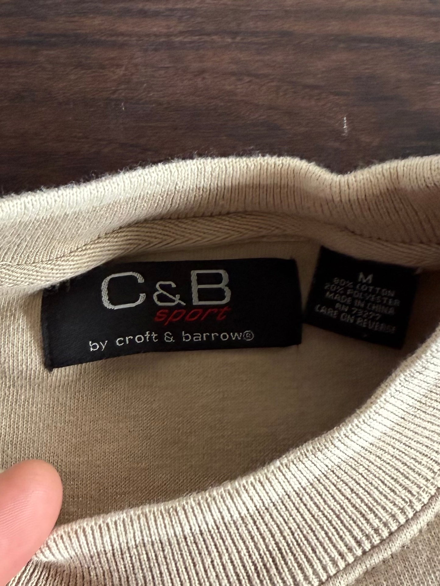 Vintage Large Mouth Bass Nature Fishing Tan Crewneck Sweatshirt- M