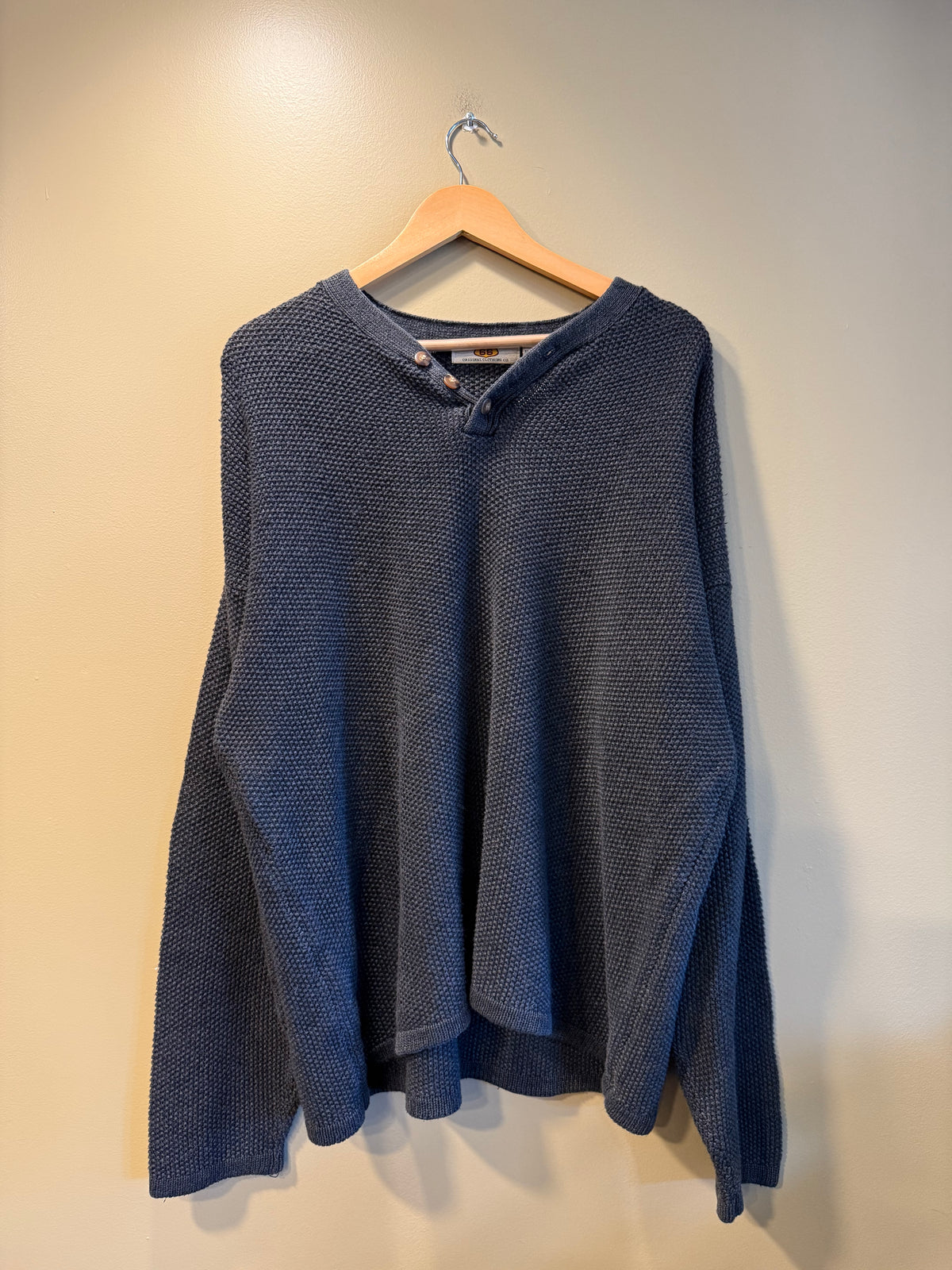Vintage Route 66 Dark Gray Thermal Henley Shirt- L/XL