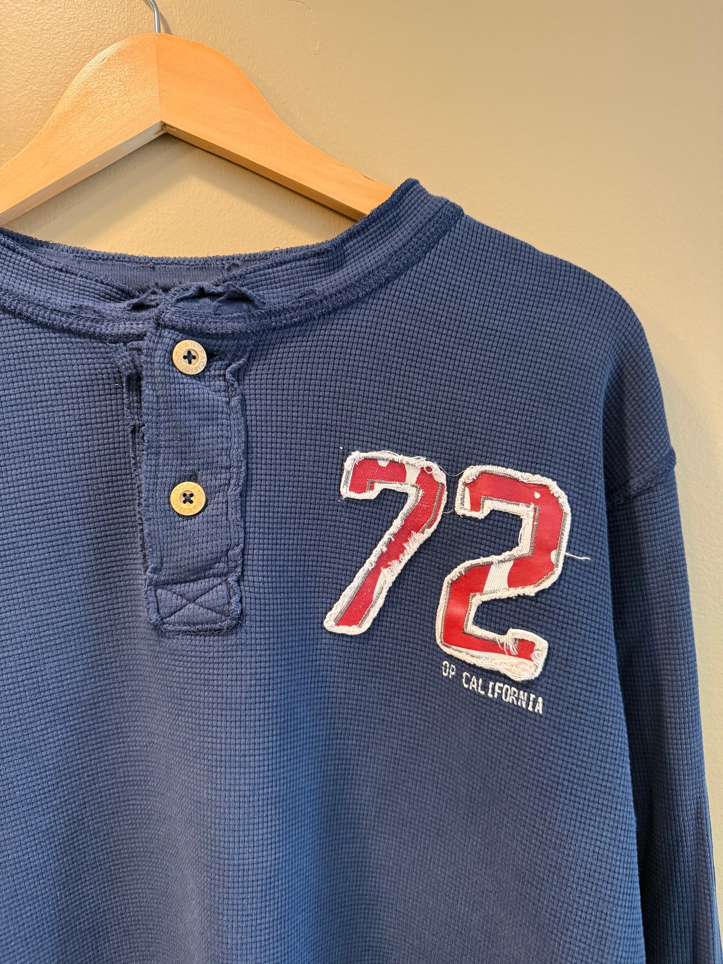 Vintage Ocean Pacific Navy Blue Thermal T-Shirt- M