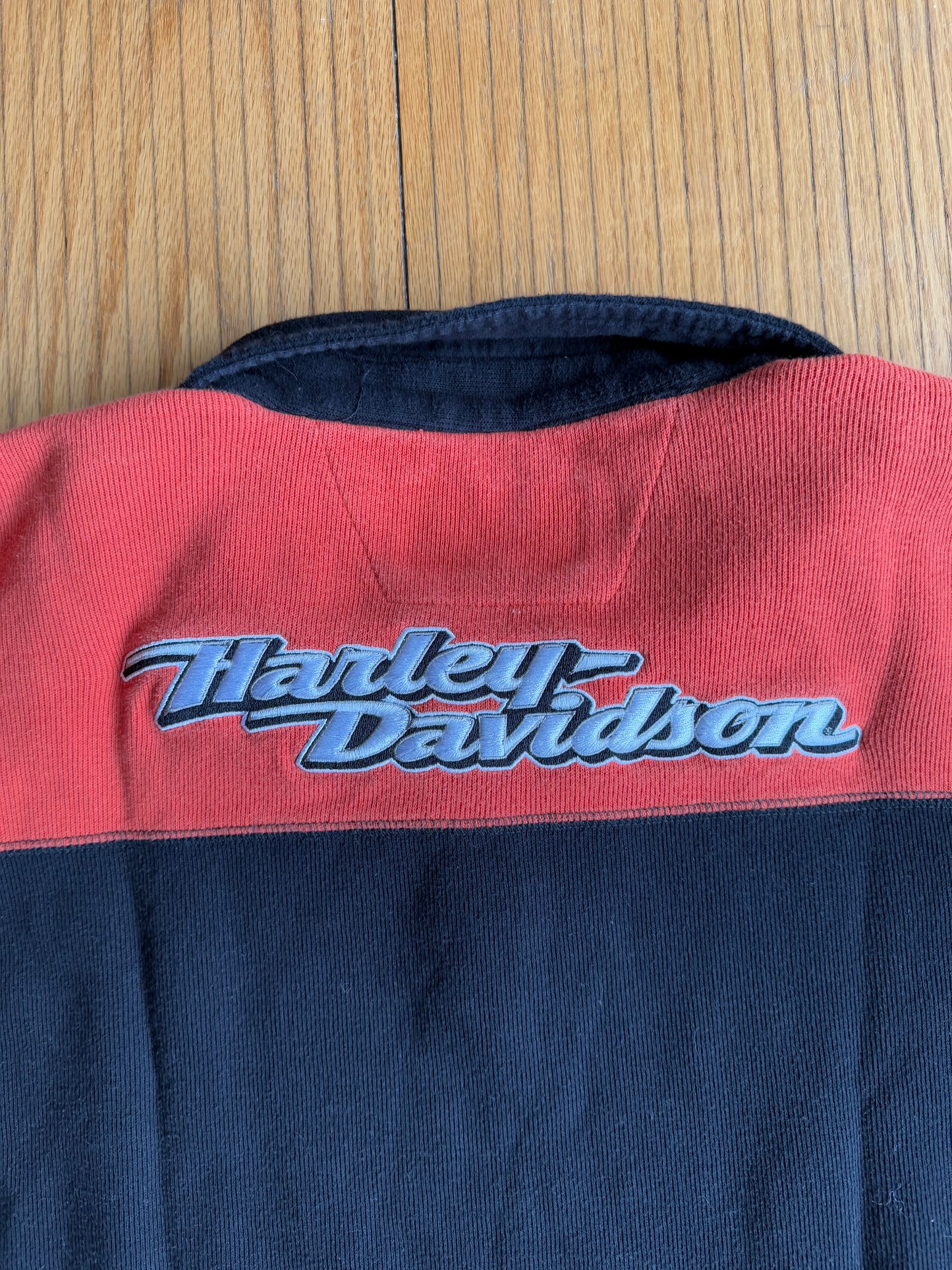 Vintage Harley Davidson Embroidered Collared Sweatshirt- XXL