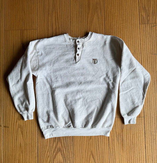 Vintage Toronto Off White Buttoned Crewneck Sweatshirt- L