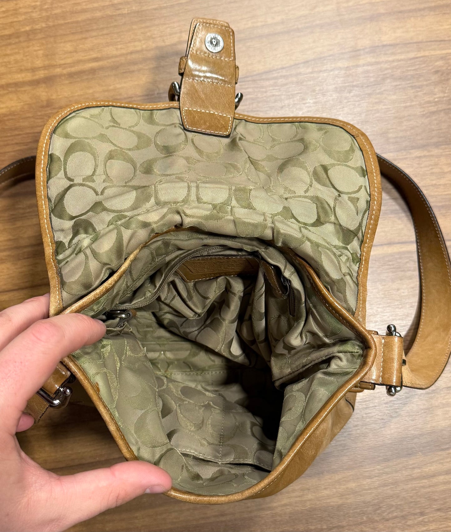 Vintage Coach 9480 Tan Soft Leather SoHo Crossbody Bag