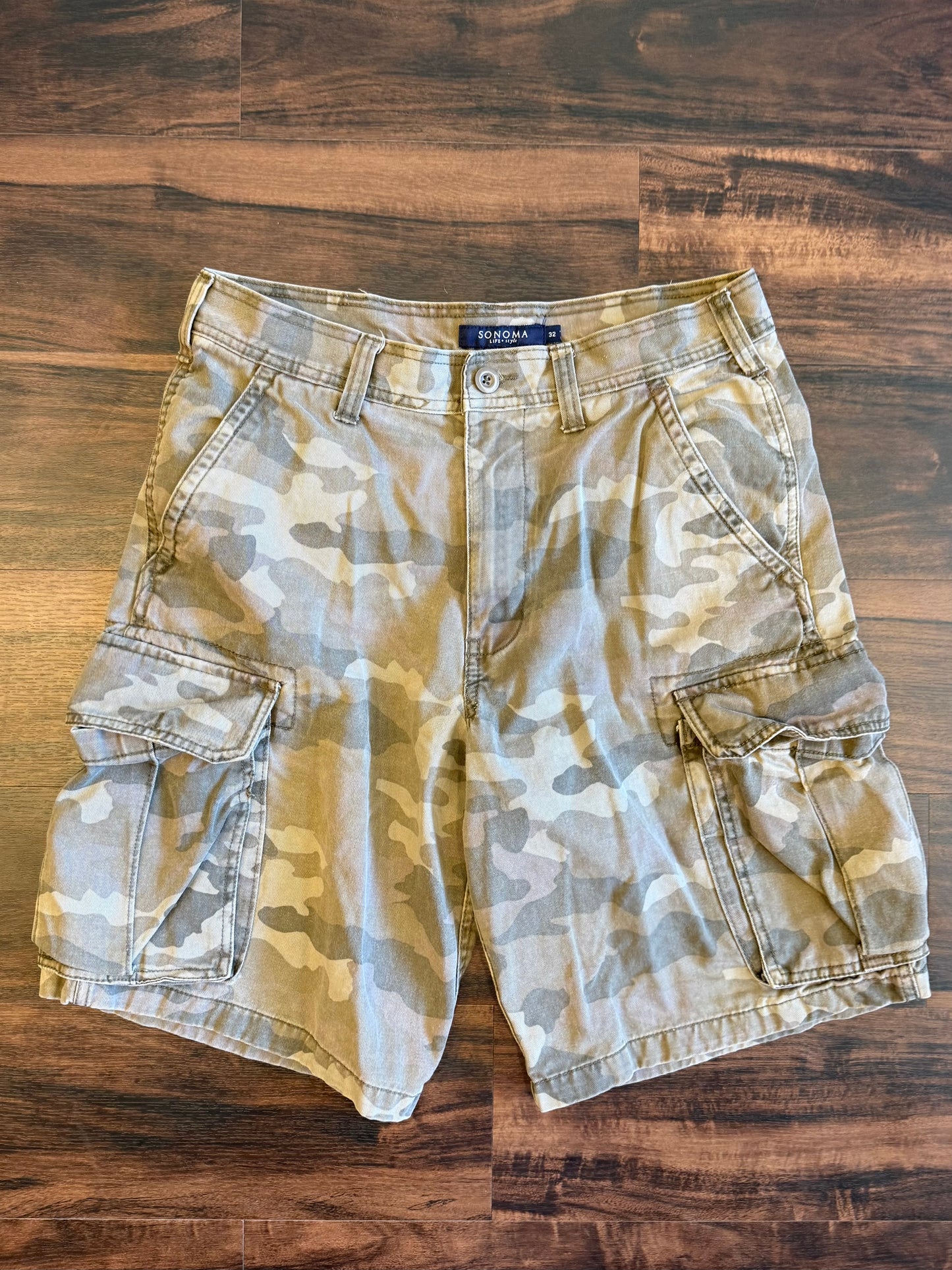 Vintage Sonoma Military Camouflage Cargo Shorts- 32