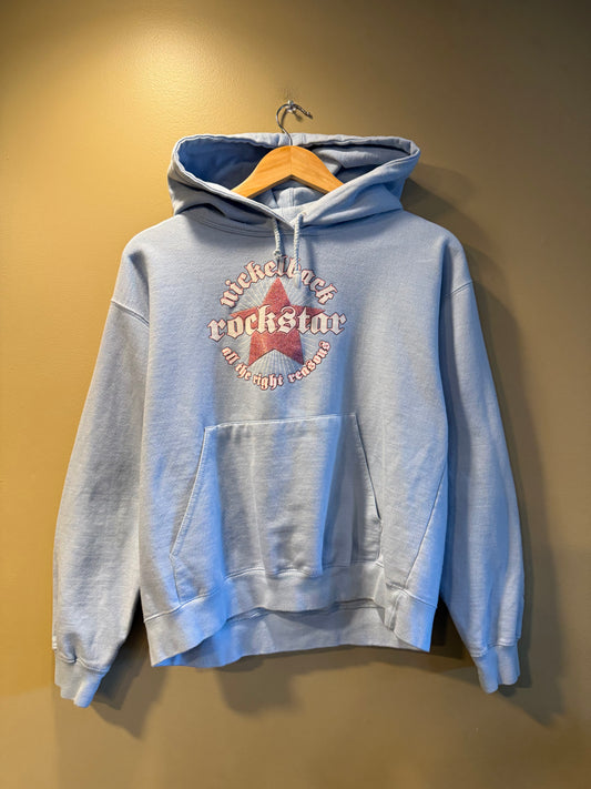 Vintage Nickelback Light Blue Band Hoodie Sweatshirt- M