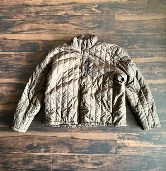 Vintage Polo Ralph Lauren Vertical Quilted Brown Down Jacket- XL
