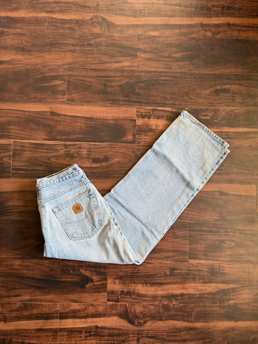 Vintage Carhartt Light Wash Distressed Baggy Denim Jeans- 30x32