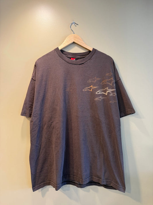 Vintage Y2K Alpine Stars Snowboarding Brown T-Shirt- XL