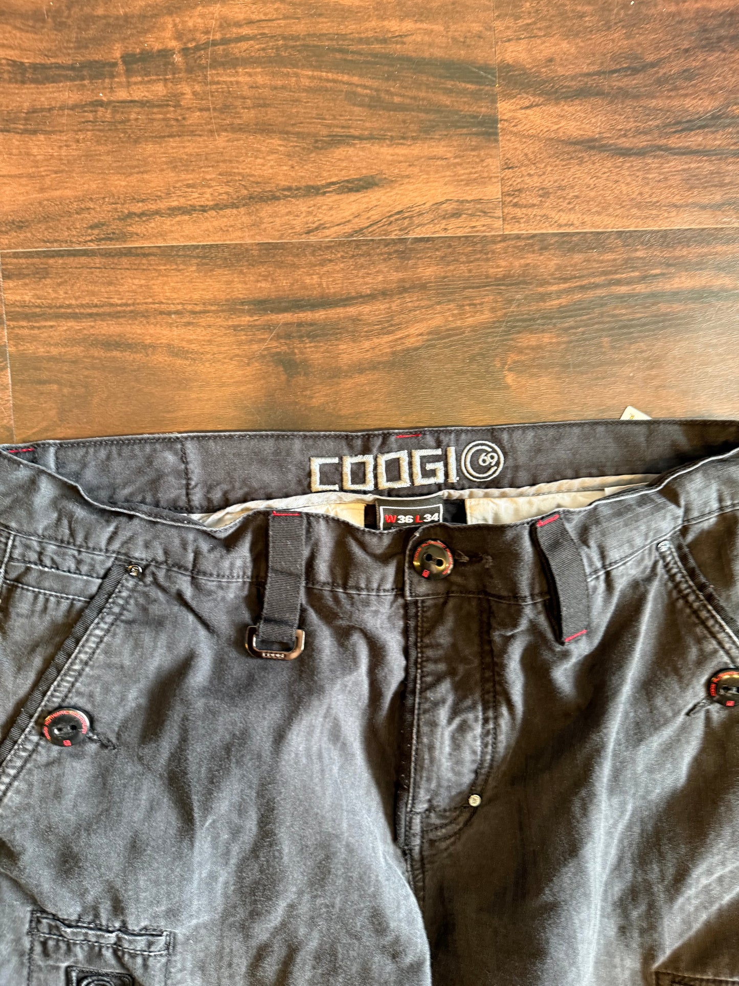 Vintage Coogi Baggy Streetwear Black Cargo Pants- 36x31