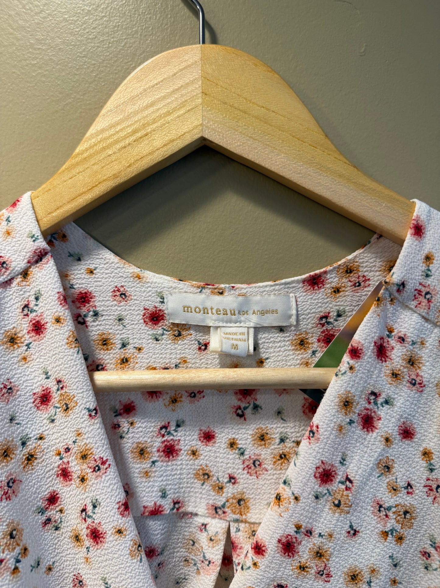 Vintage Monteau Los Angeles White Floral Women’s Top- M
